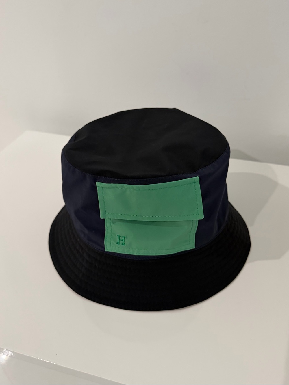 Hermes Hat Navy with Green